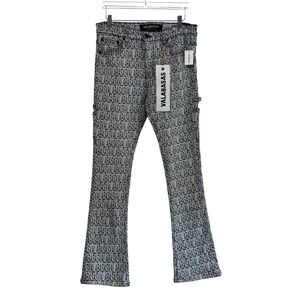 Valabasas -NWT - Sz 34 - Streetwear Black All Over‎ Logo Stacked Carpenter Jeans